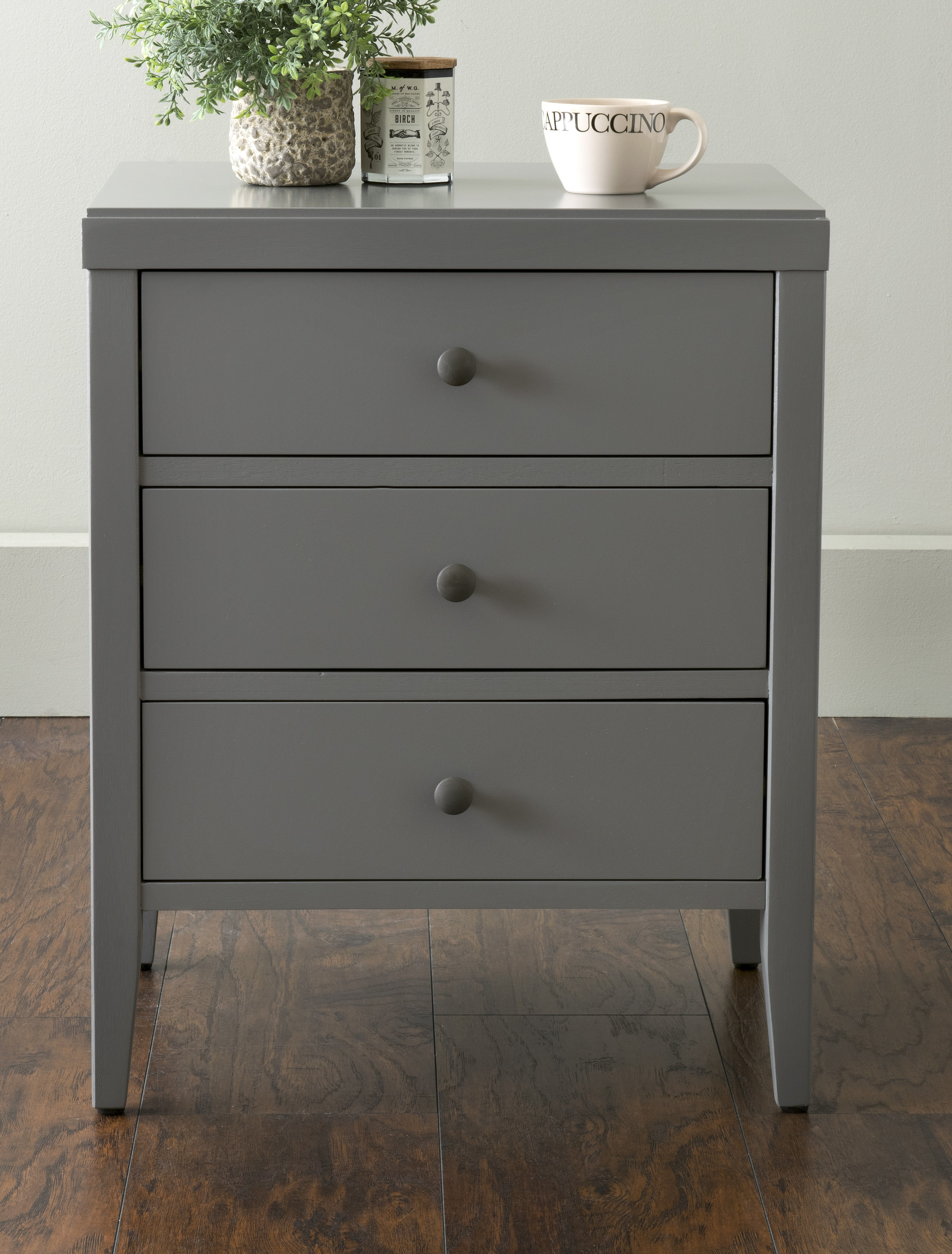 light gray nightstands