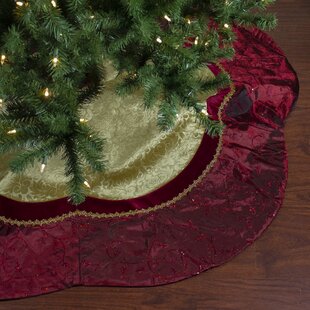 Whitenx GFTSTORE Christmas Tree Skirt for Christmas Holiday Party Decoration Embroidery Pattern