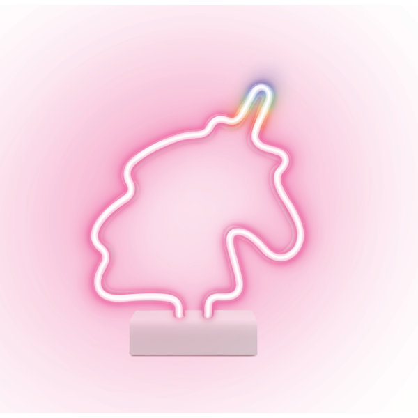 Ebern Designs Neon Unicorn 11 Led Novelty Table Top Desk Light