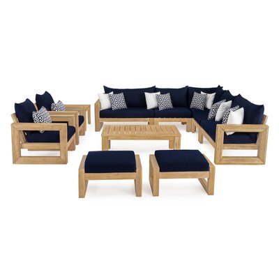 Rosecliff Heights  Mcclain 11 Piece Sunbrella Sectional Seating Group with Cushions