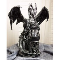 Dragon Flower Guardian Fantasy Sculpture Mythical Statue Gothic Ornament Gift 