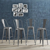 Pedro Side Metal 29.5 Bar Stool (Set of 4) by Laurel Foundry Modern Farmhouse