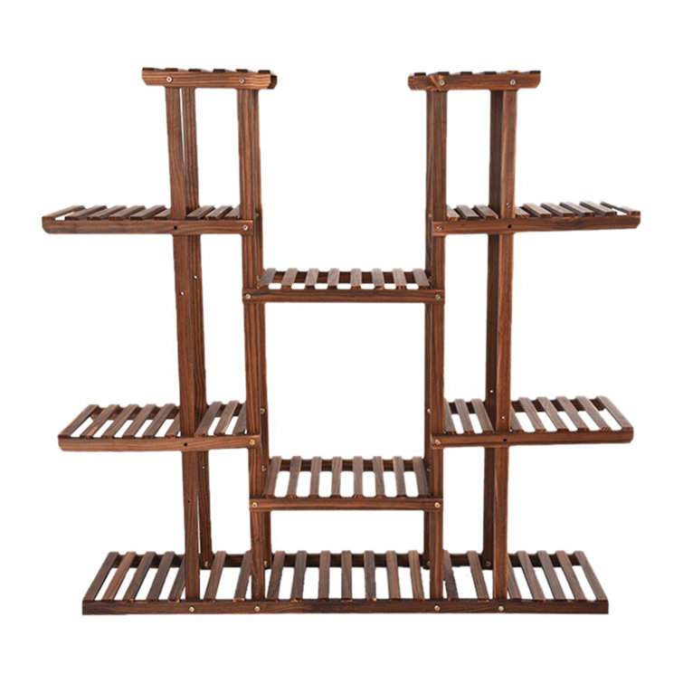 Arlmont Co X Large Wooden Plant Stand Indoor Outdoor Patio Garden Planter Flower Pot Shelf Wayfair