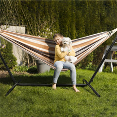 Details about   Hammock with Steel Stand Portable Double Swing Bed with Carry Case Outdoor Patio 