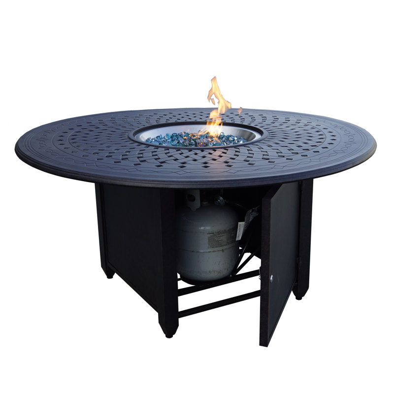 Fleur De Lis Living Slavens Patio Dining 60 Round Aluminum