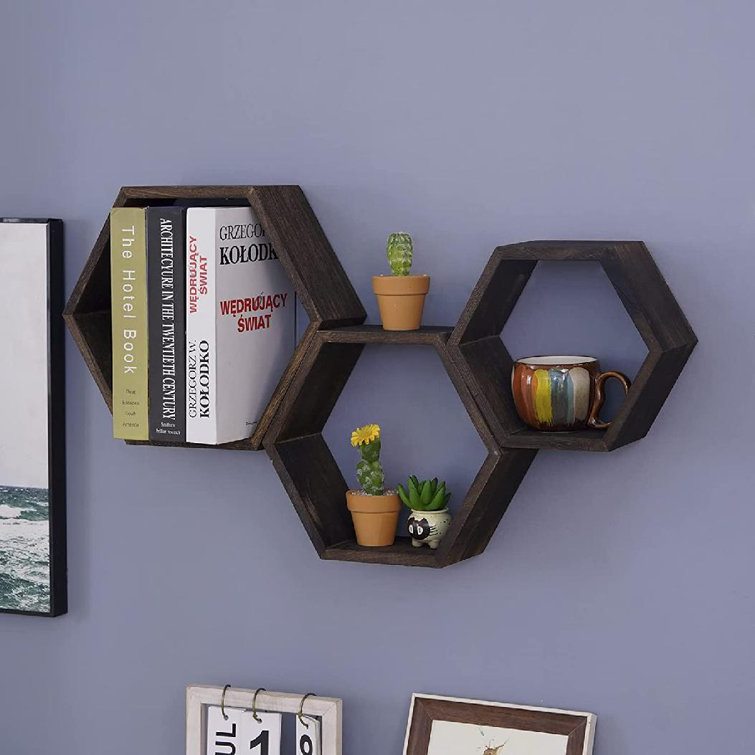 Wall-mounted Geometric Wall Shelf Floating Storage Rack Decorative Frame 