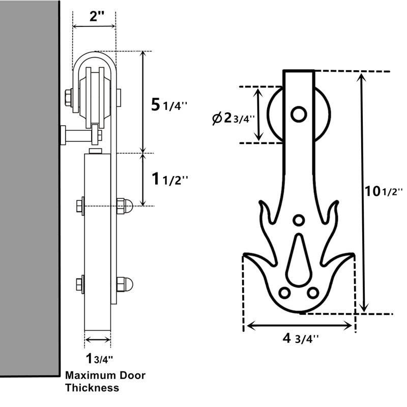 Homacer Flame Standard Double Barn Door Hardware Kit Wayfair