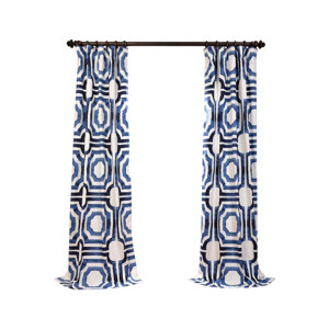 Donato Meca Geometric Printed Cotton Rod Pocket Single Curtain Panel