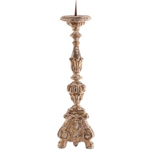 The Grayson Gilded Wood Candlestick
