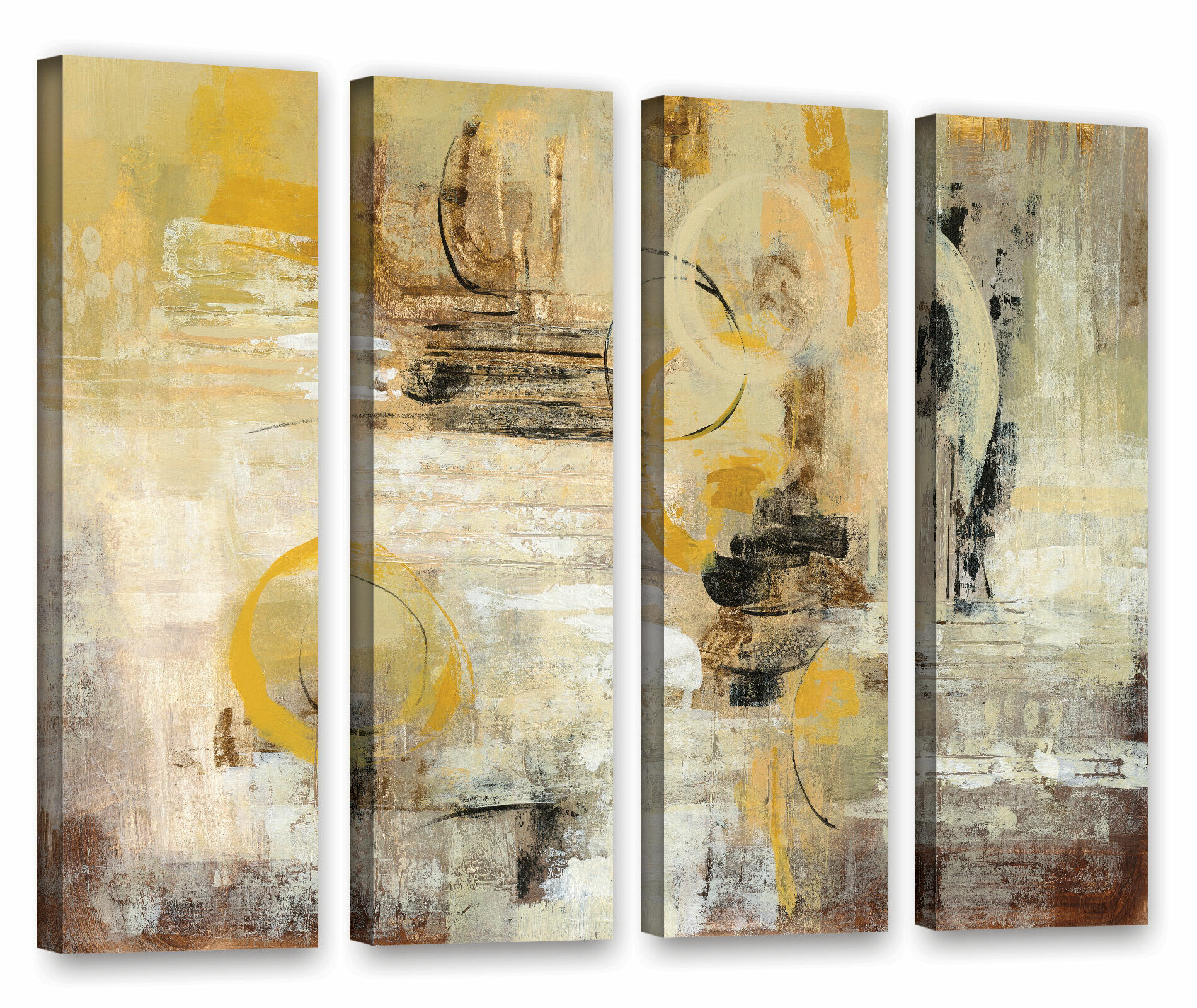 World Menagerie Soft Glow I - 4 Piece Painting on Canvas | Wayfair