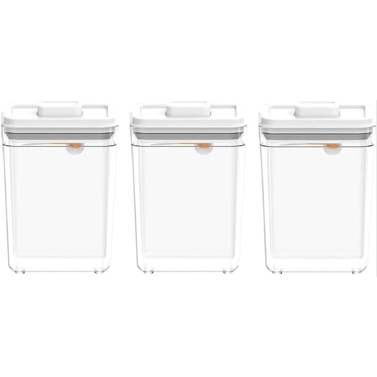 Prep Savour 3 Piece 78 Oz 2300ml Pop Up Set Square Plastic Clear Food Storage Containers Set With Airtight Lids And Free Scoop For Kitchen Pantry Organization And Food Storage Wayfair