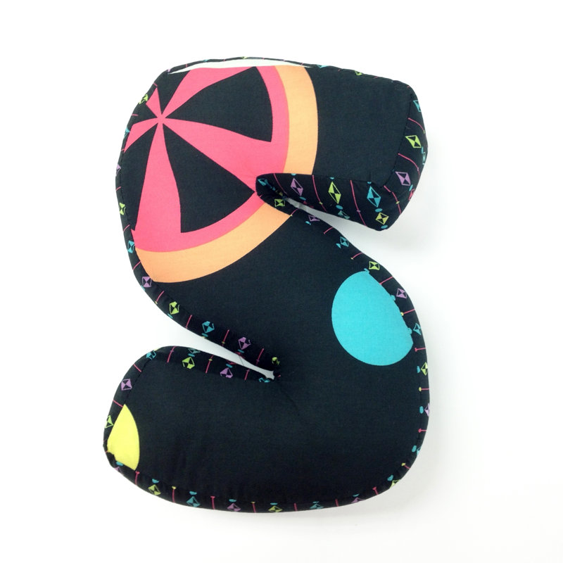 One Grace Place Magical Michayla Letter PillowS Purple and Turquoise Black