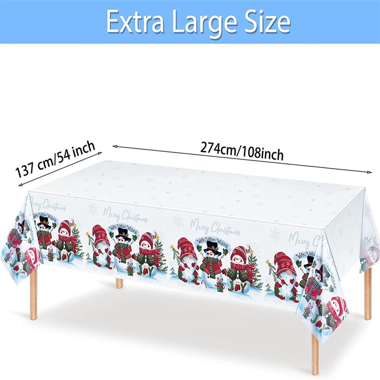 137 x 213CM Colourful Snowman Christmas Xmas Washable Plastic Party Table Cover 