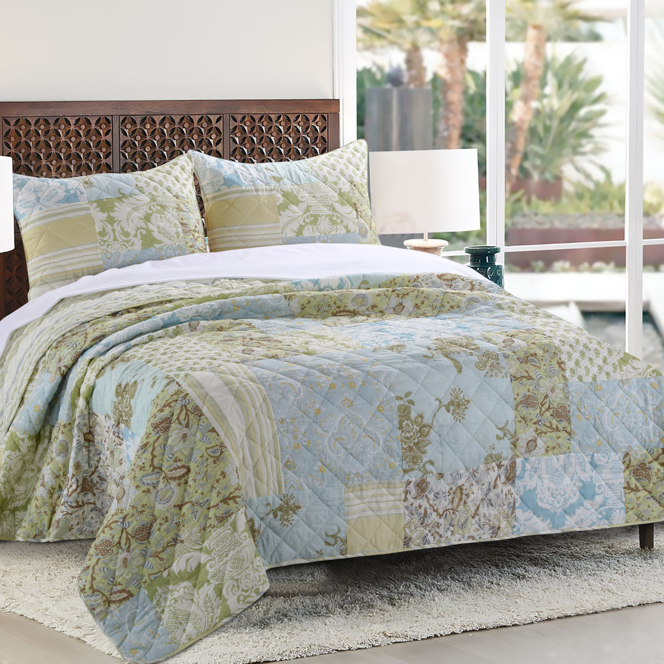 Greenland Home Fashions 3 Piece Reversible Quilt Set & Reviews Wayfair