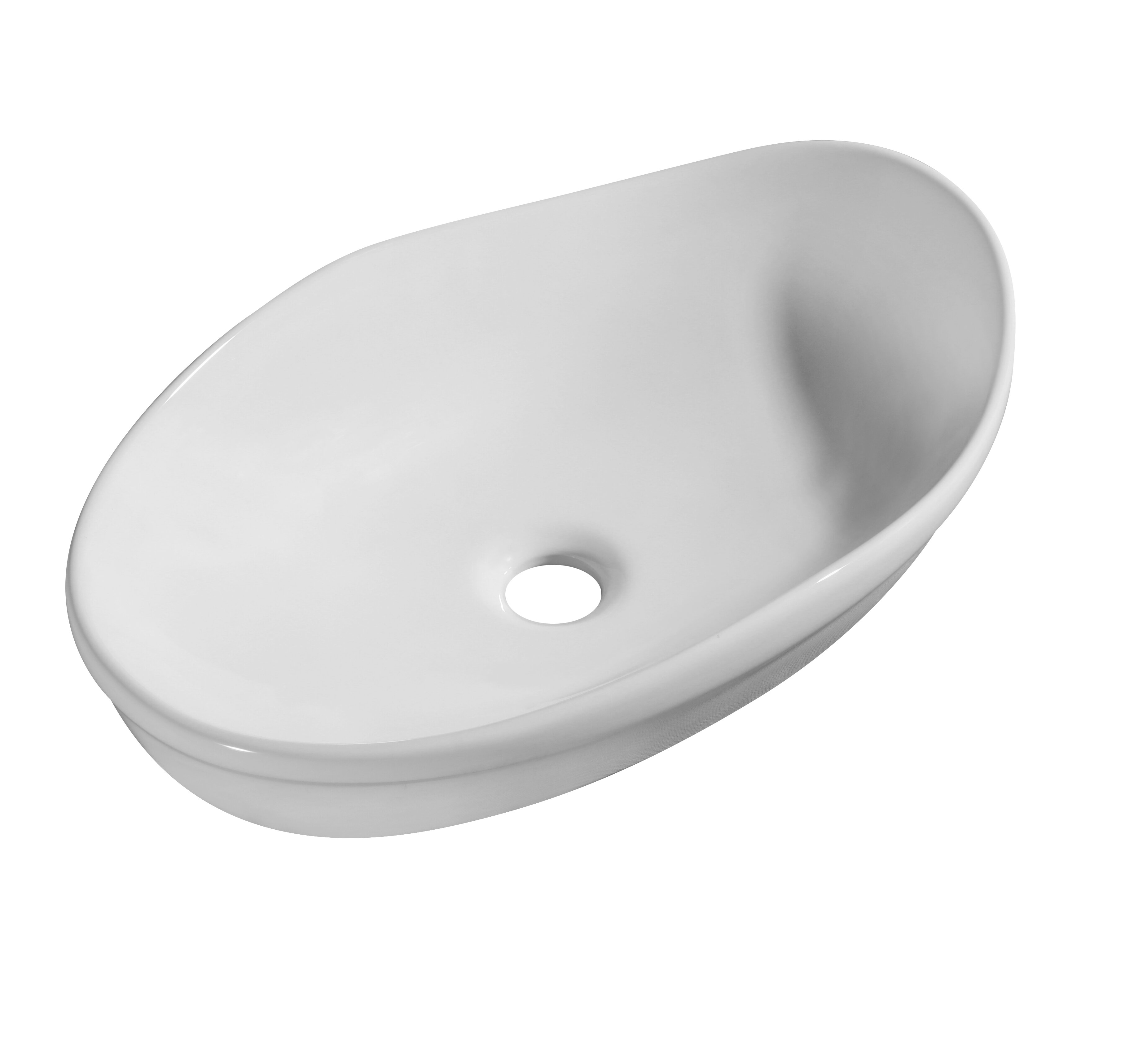 Juvia 1325 White Vitreous China Oval Vessel Bathroom Sink Wayfair 6286