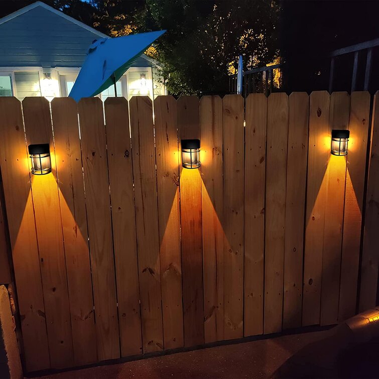 Solar Powered Fence Light LED Wall Lighting Dual Path Gutter Lamp Garden Outdoor 
