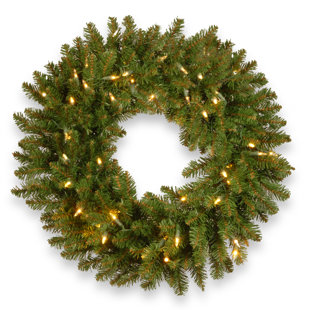 Battery Operated Prelit Wreath Wayfair Kingswood Fir 30 Lighted Wreath
