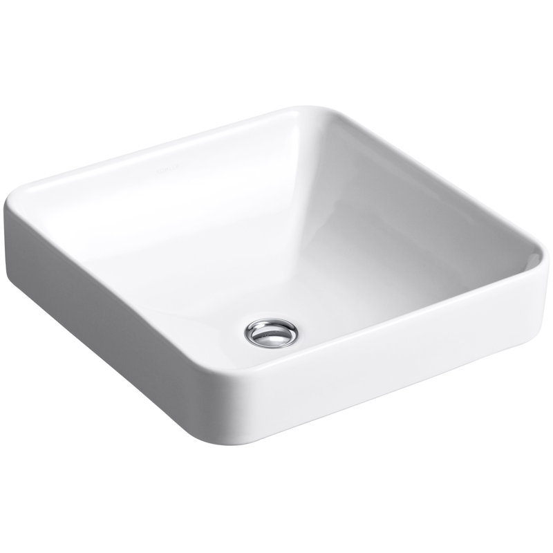 Vox Ceramic Square Vessel Bathroom Sink With Overflow Reviews Allmodern
