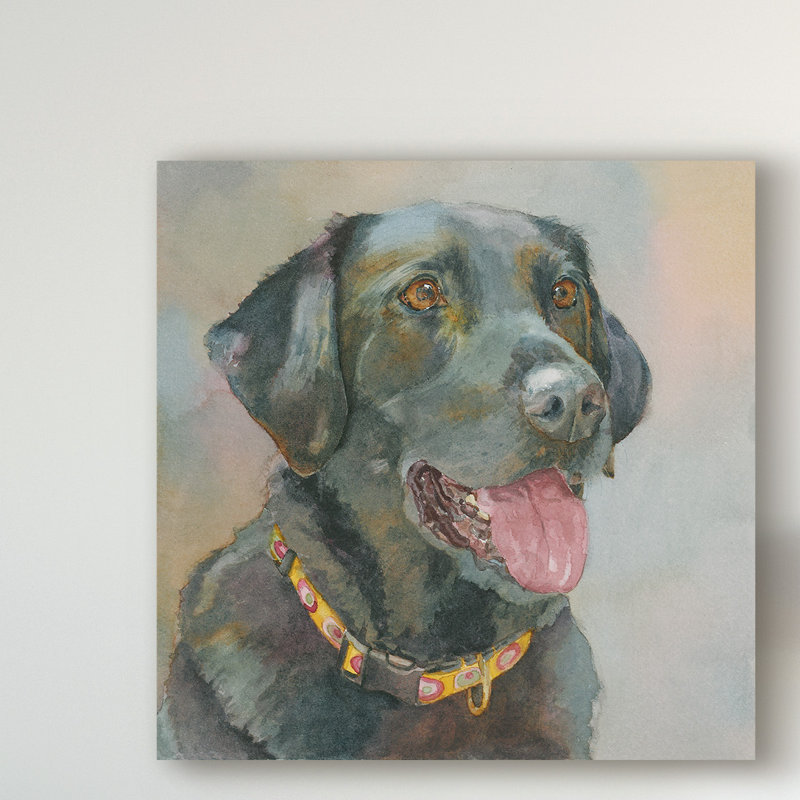 East Urban Home Harper Black Lab Acrylic Painting Print On