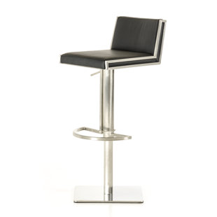 Go to store & view more images Orren Ellis Clower Adjustable Height Upholstered Swivel Bar Stool