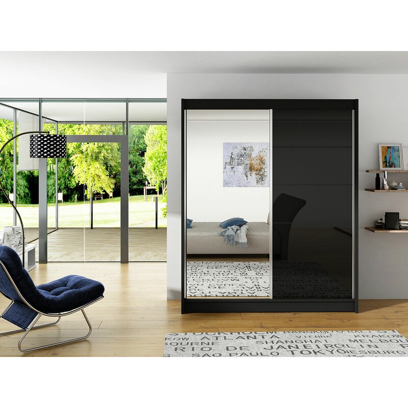 Metro Lane Kiefer 2 Door Sliding Wardrobe Wayfair Co Uk