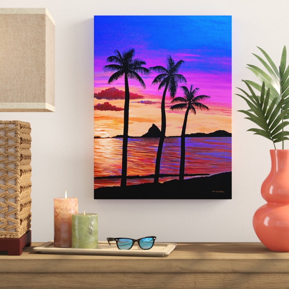 Magical sunset Wall Art Canvas Picture Print Hawaii 3.2