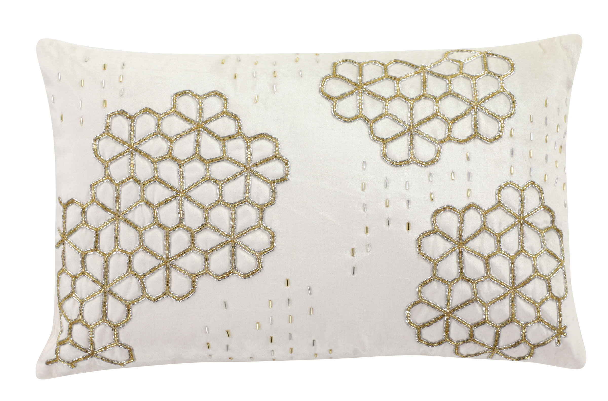 white decorative lumbar pillow