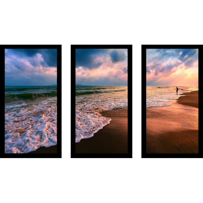 Pictureperfectinternational Lifes A Beach Iii 3 Piece Framed Photographic Print Set Wayfair