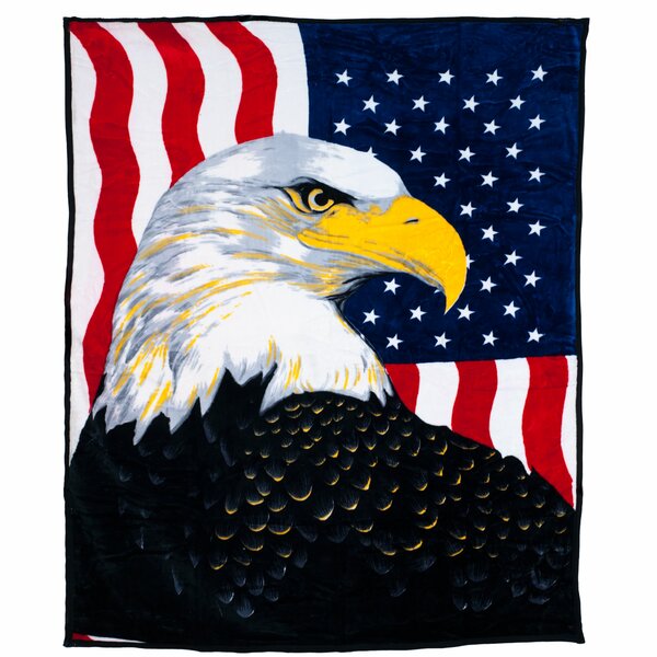 USA Patriotic Bald Eagle Silhouette White House and Old Glory Ruby Blue White 60 x 80 Cozy Plush for Indoor and Outdoor Use Ambesonne 4th of July Soft Flannel Fleece Throw Blanket 