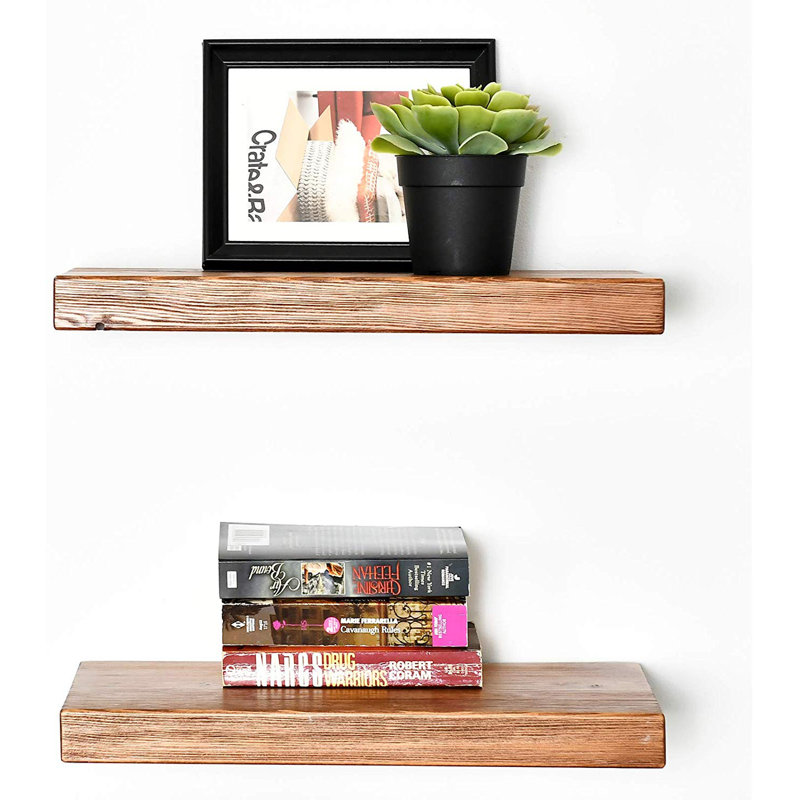 Union Rustic Denton 2 Piece Pine Solid Wood Floating Shelf ...