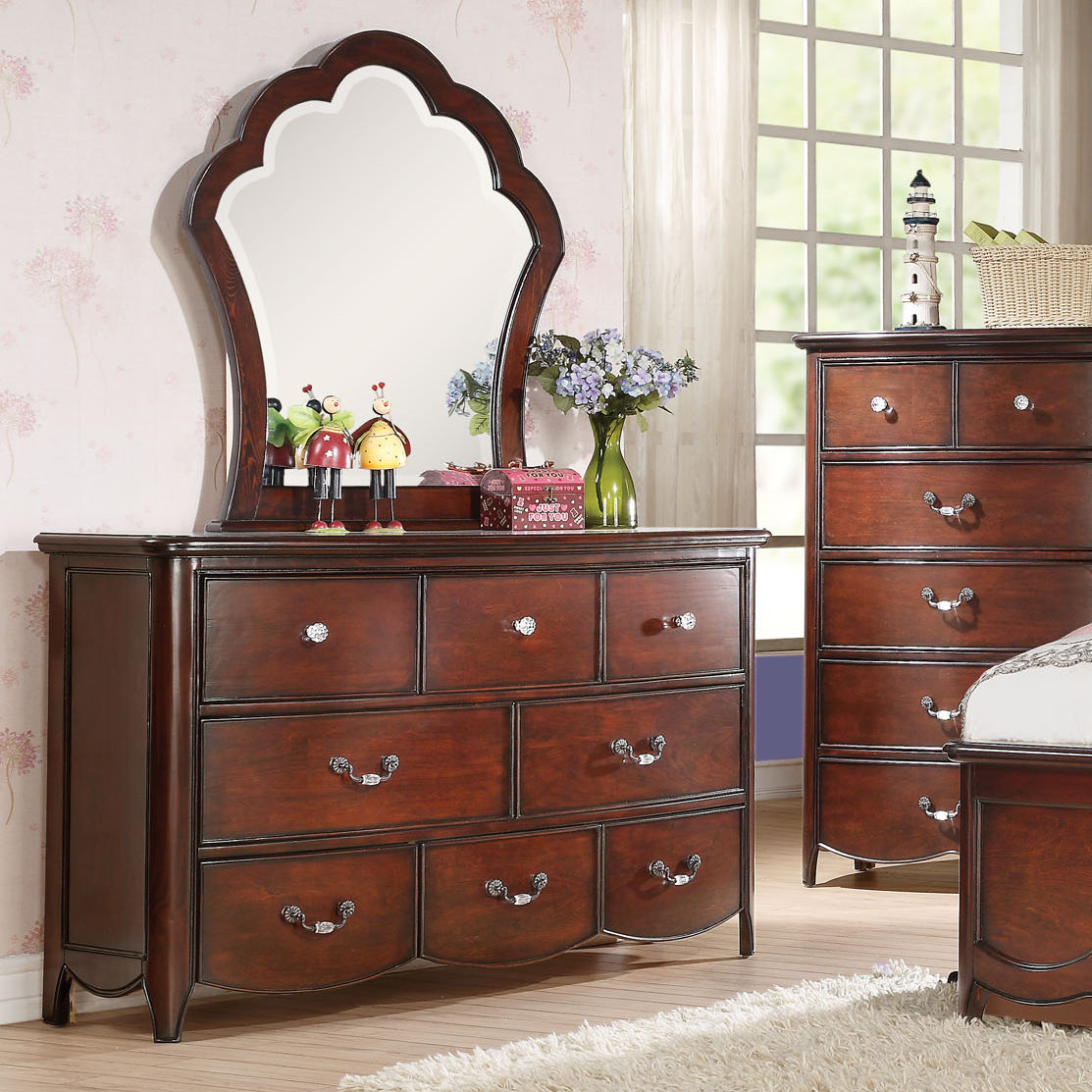 Harriet Bee Scalf 8 Drawer Dresser With Mirror Wayfair Ca
