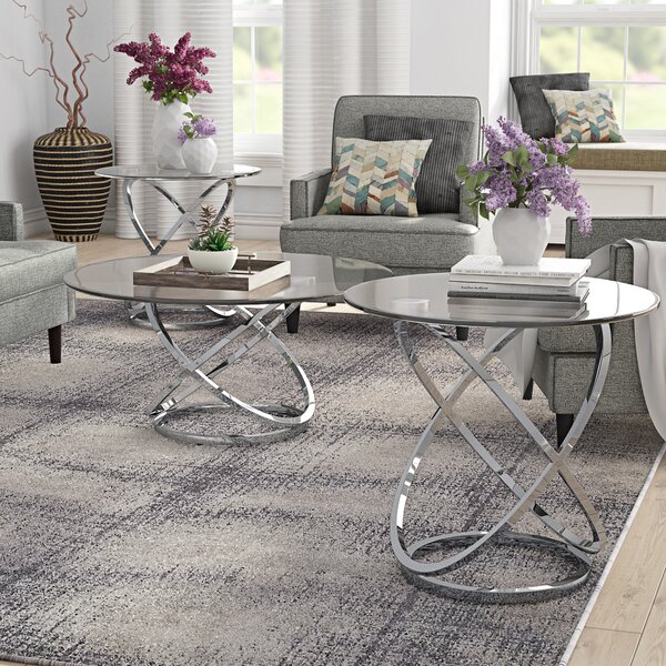 3 Piece Round Coffee Table Set Wayfair