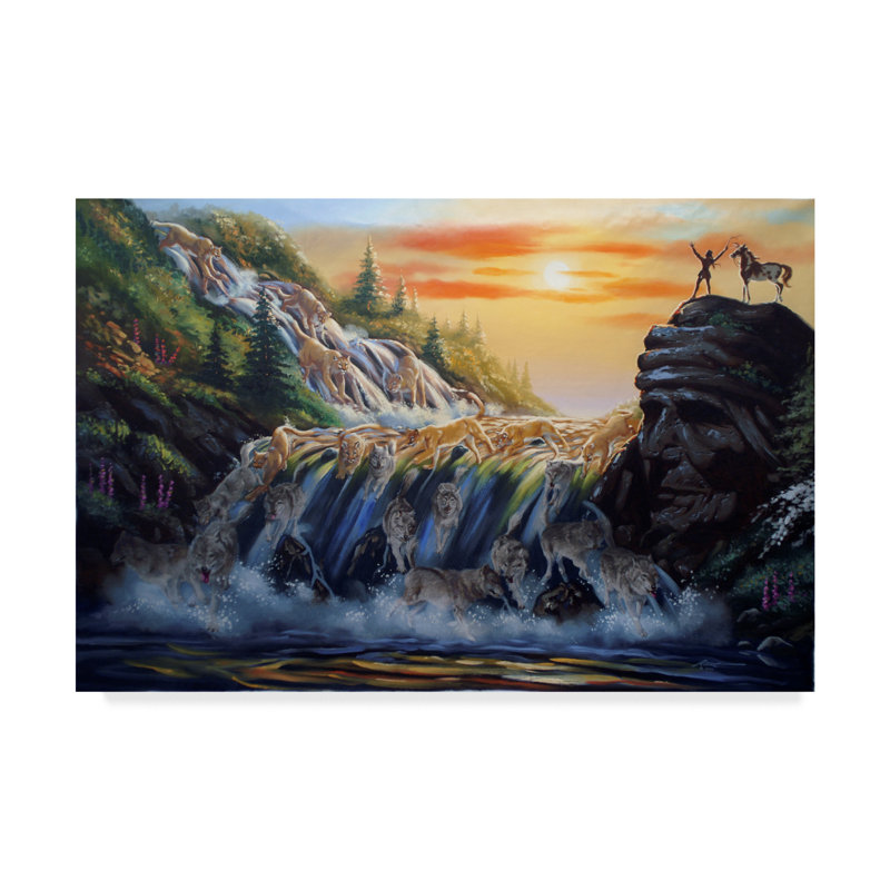 Trademark Art The Waterfall Acrylic Painting Print On Wrapped