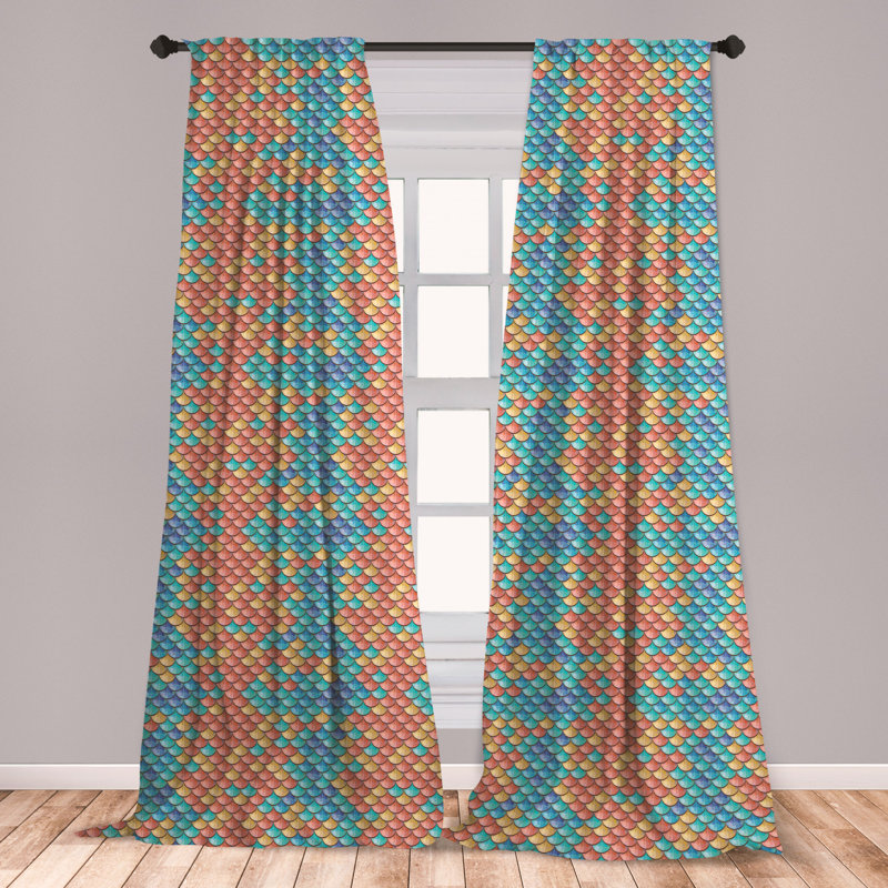 East Urban Home Ambesonne Fish 2 Panel Curtain Set Maritime
