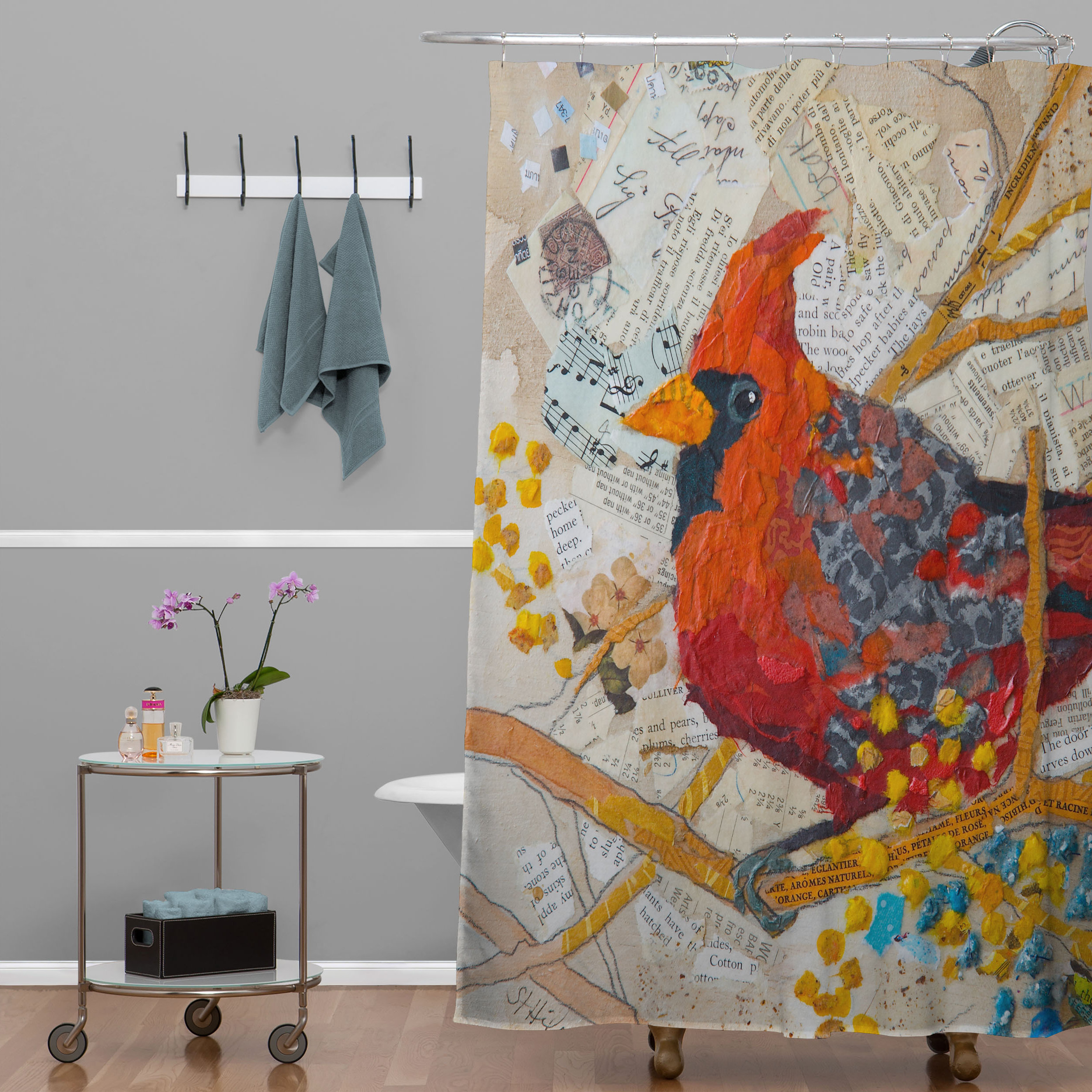 Deny Designs Elizabeth St Hilaire Nelson Cardinal On White Single