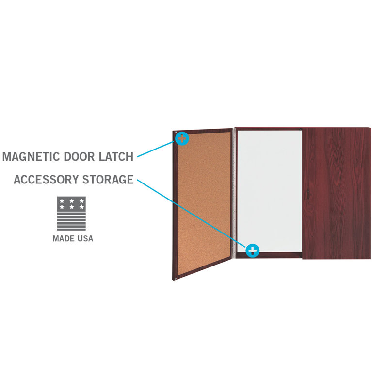 Ghent Magnetic Porcelain Whiteboard Cabinet With Cork Interior Doors Wayfair