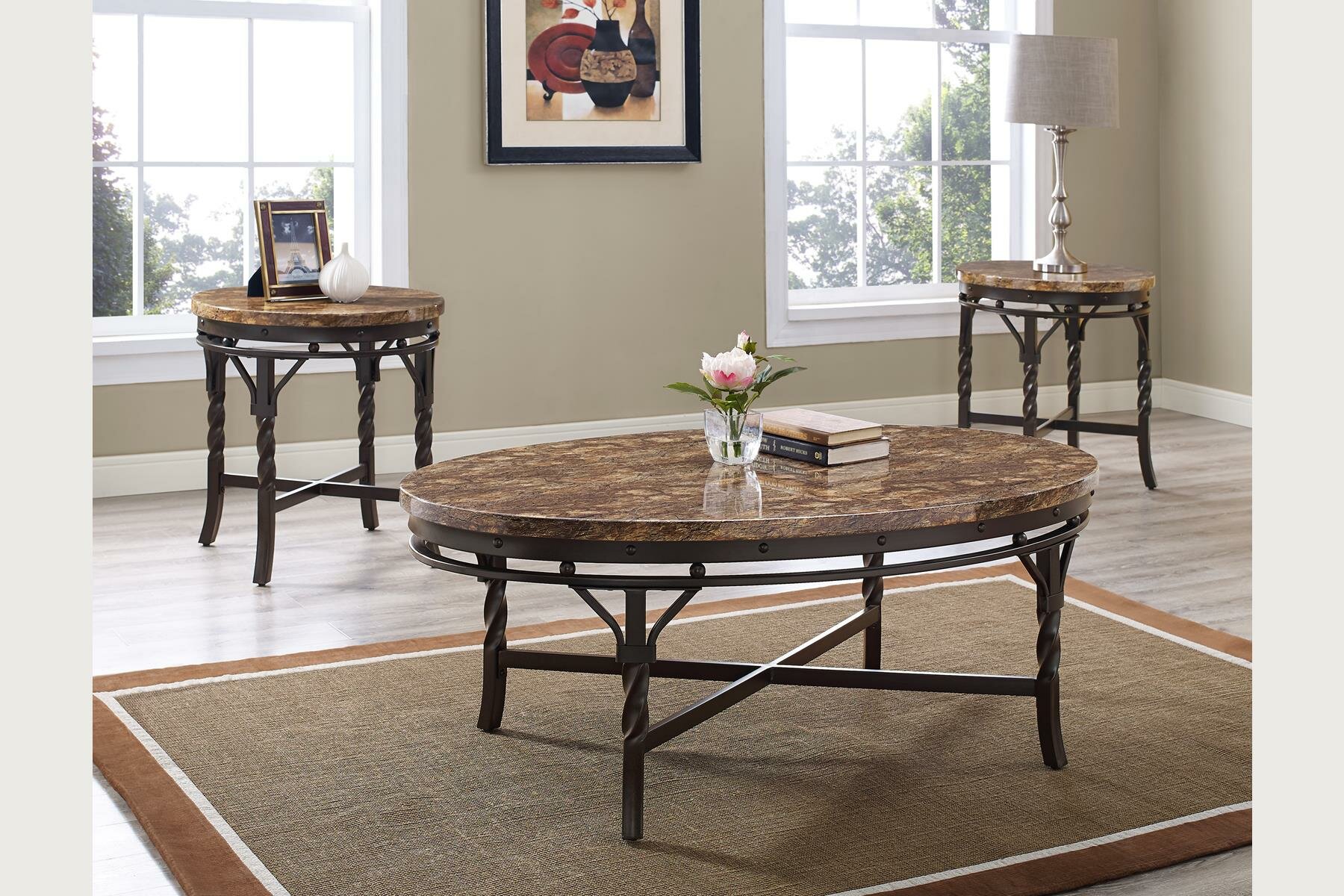 granite top coffee table sets