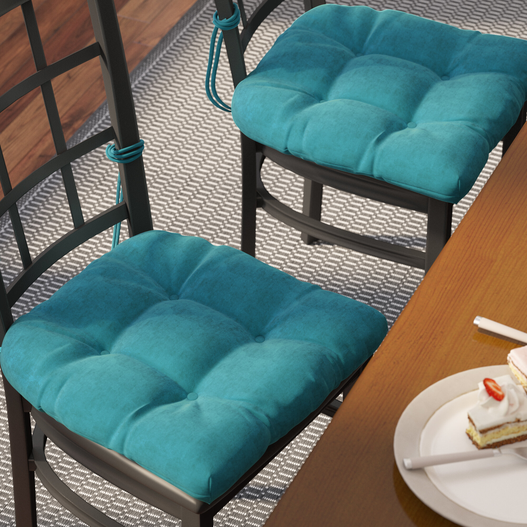 Charlton Home Microsuede Fabric Indoor Dining Chair Cushion Reviews Wayfair