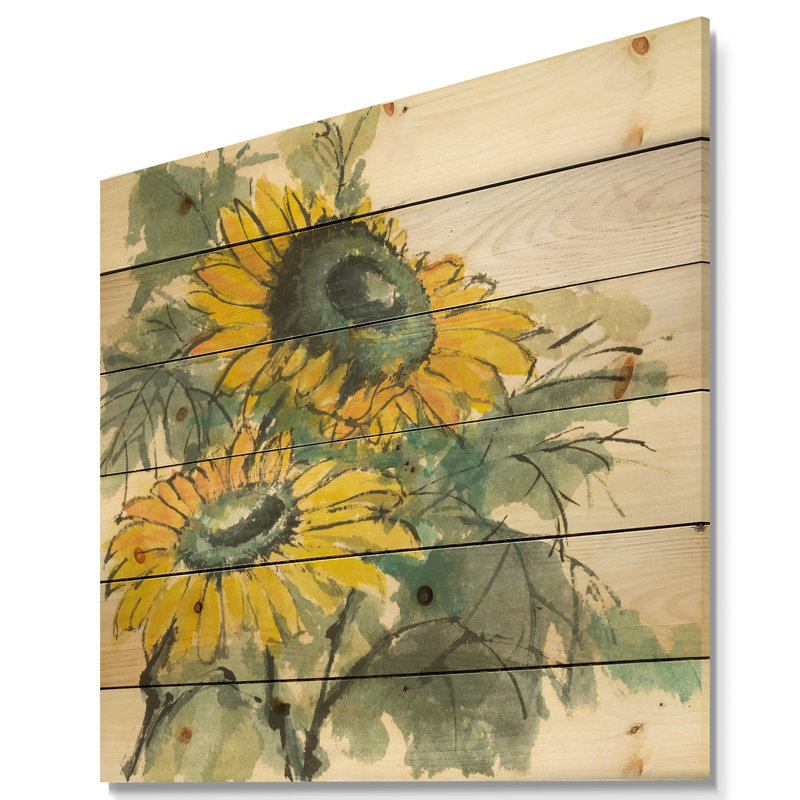 East Urban Home Cabin And Lodge Tradionnal Sunflower I Print On