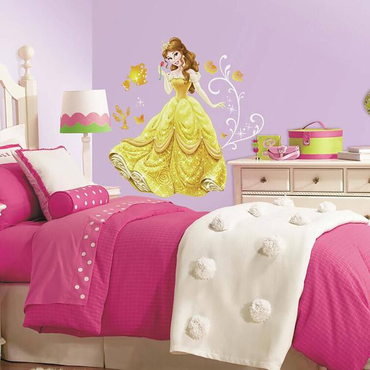 Disney Princess Cinderella Aurora Belle Wall Stickers Girls Bedroom Decor Decals