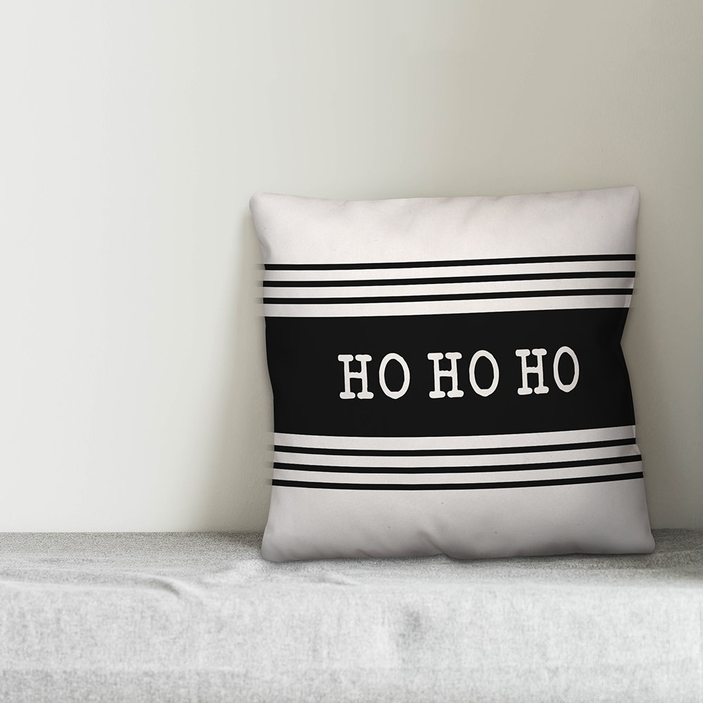 The Holiday Aisle Taplin Ho Ho Ho Stripe Throw Pillow Wayfair