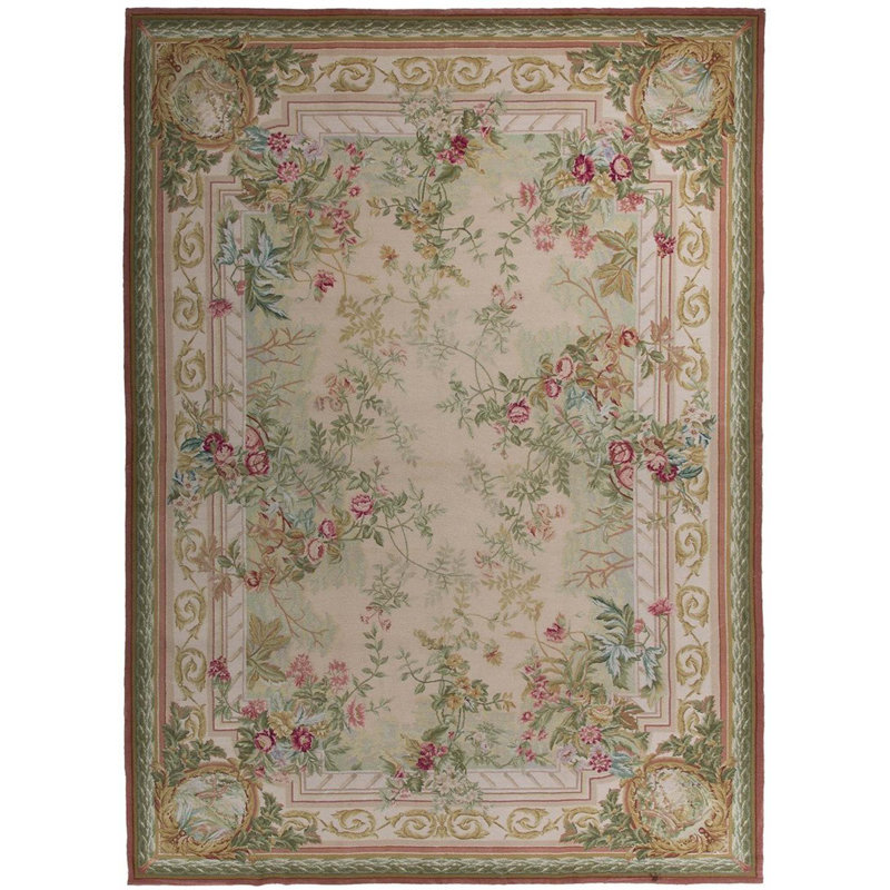 Bokara Rug Co Inc Oriental Hand Knotted Wool Green Pink Beige Area Rug Wayfair