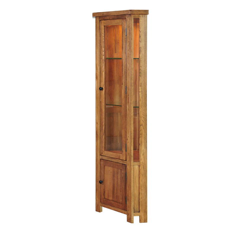 Gracie Oaks Rayleigh Solid Oak Corner Display Cabinet Reviews Gracie Oaks Rayleigh Solid Oak Corner