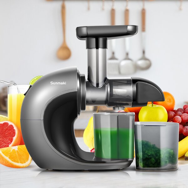 Sunmaki Slow Juicer Vegetable and Fruit Professional Juicer with Slow High Juice Yield Easy to Clean with Brush Cold Press Juicer with Quiet Motor and Reverse Function 