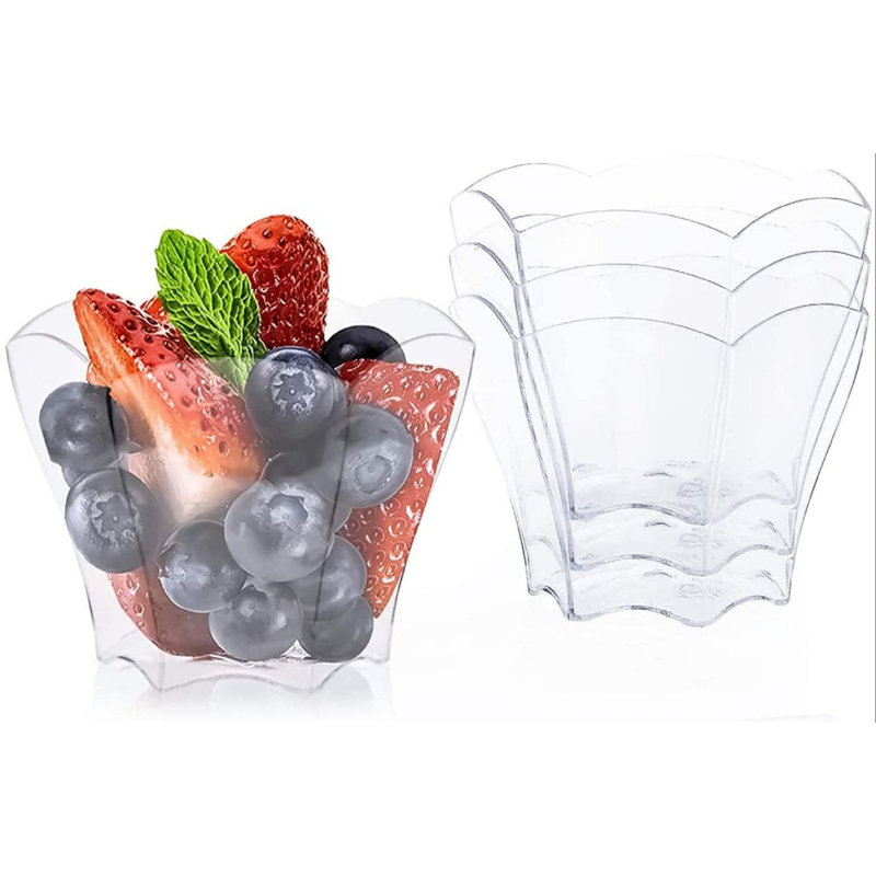 TREASURECABINET 100 Pcs 3 Oz 90Ml Clear Ice Cream Dessert Bowls Plastic ...