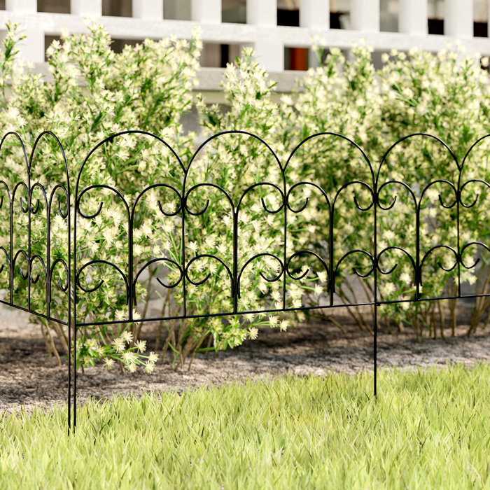 Pack Of 2 Set Mtb Black Decorative Garden Border Folding Fence 18