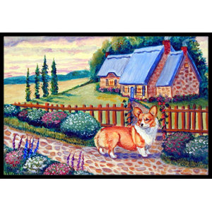 Pembroke Corgi At The Cottage Doormat