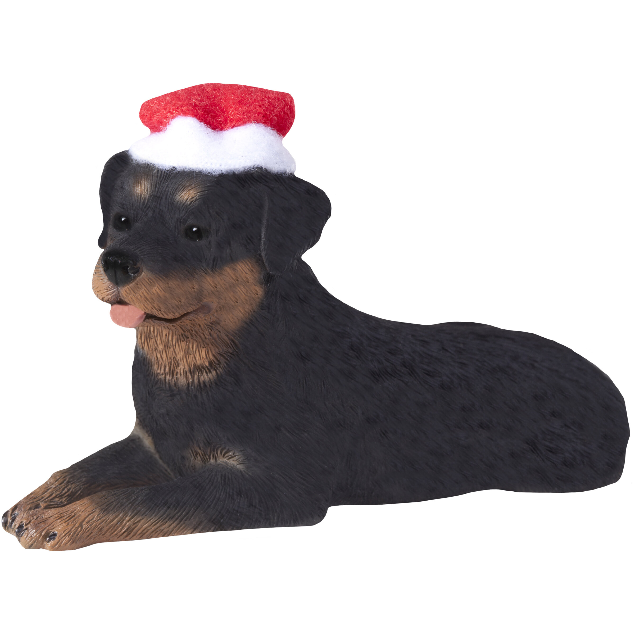 Dog in Santa Hat Porcelain Hanging Howliday Ornament Black Lab