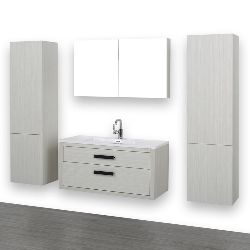Streamlinebath 40 Wall Mounted Single Bathroom Vanity Set With Mirror Wayfair