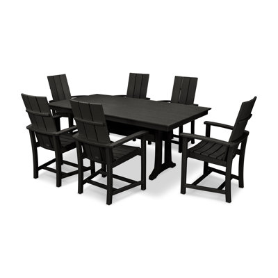 7 Piece Dining Set POLYWOOD® Color: Black